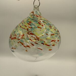 Dale Tiffany Hand Blown Glass 4”Diameter Royal Tree of Life Witch Ball Ornament